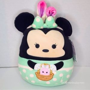🐣 MINNIE MOUSE 🐭 W/Easter Basket Disney Original Squishmallow By Kellytoy NWT